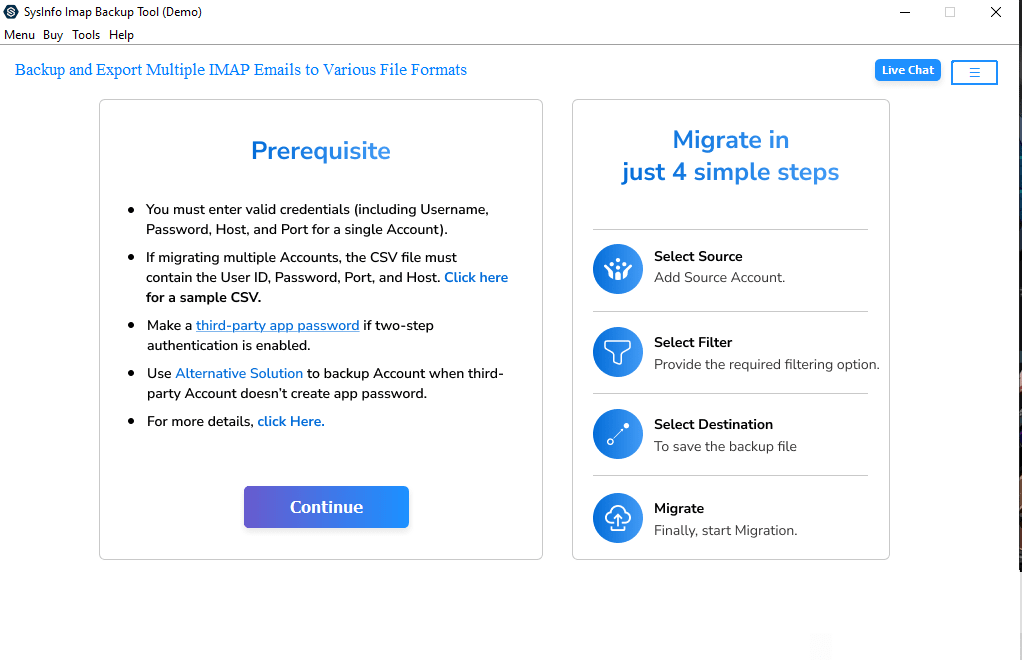 Install and run the migration tool