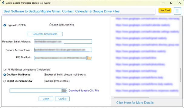 Choose to import users from CSV
