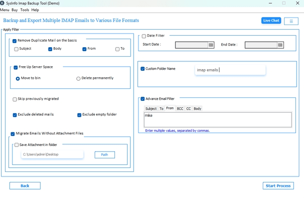 Press Start Process to convert