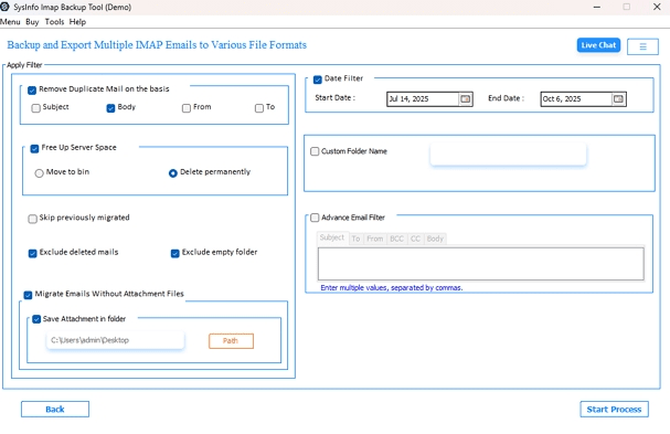 Click Start Process to convert