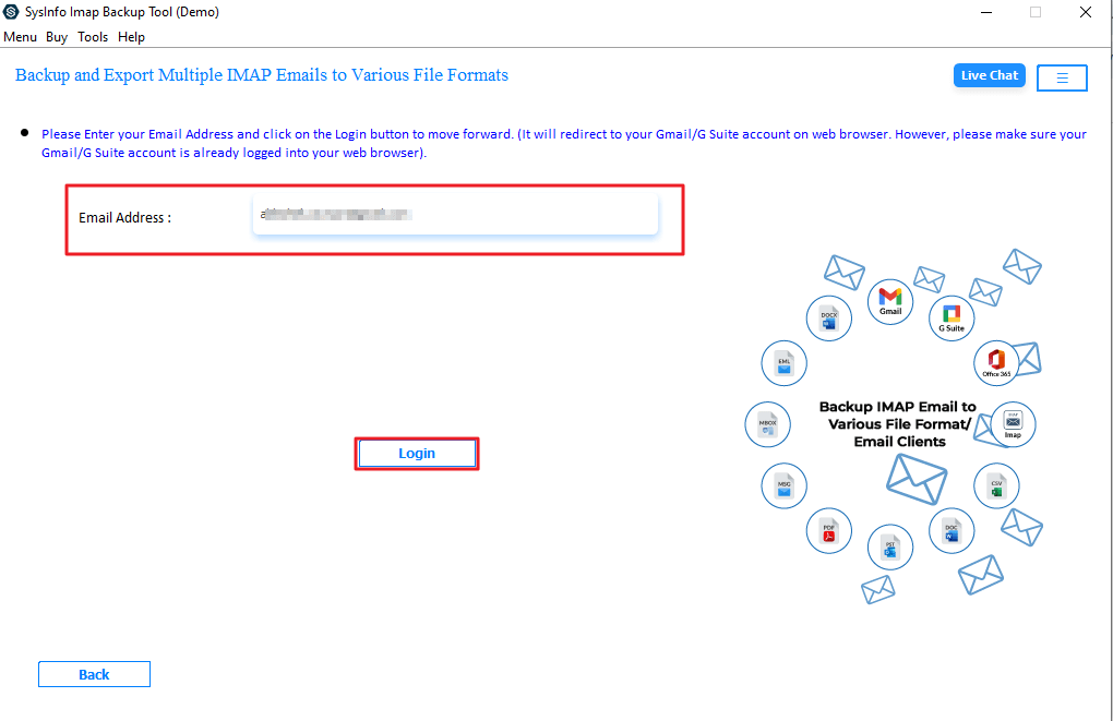 Click Login to verify it