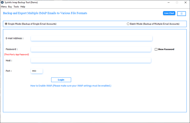 Install & Run IMAP Email Backup Tool