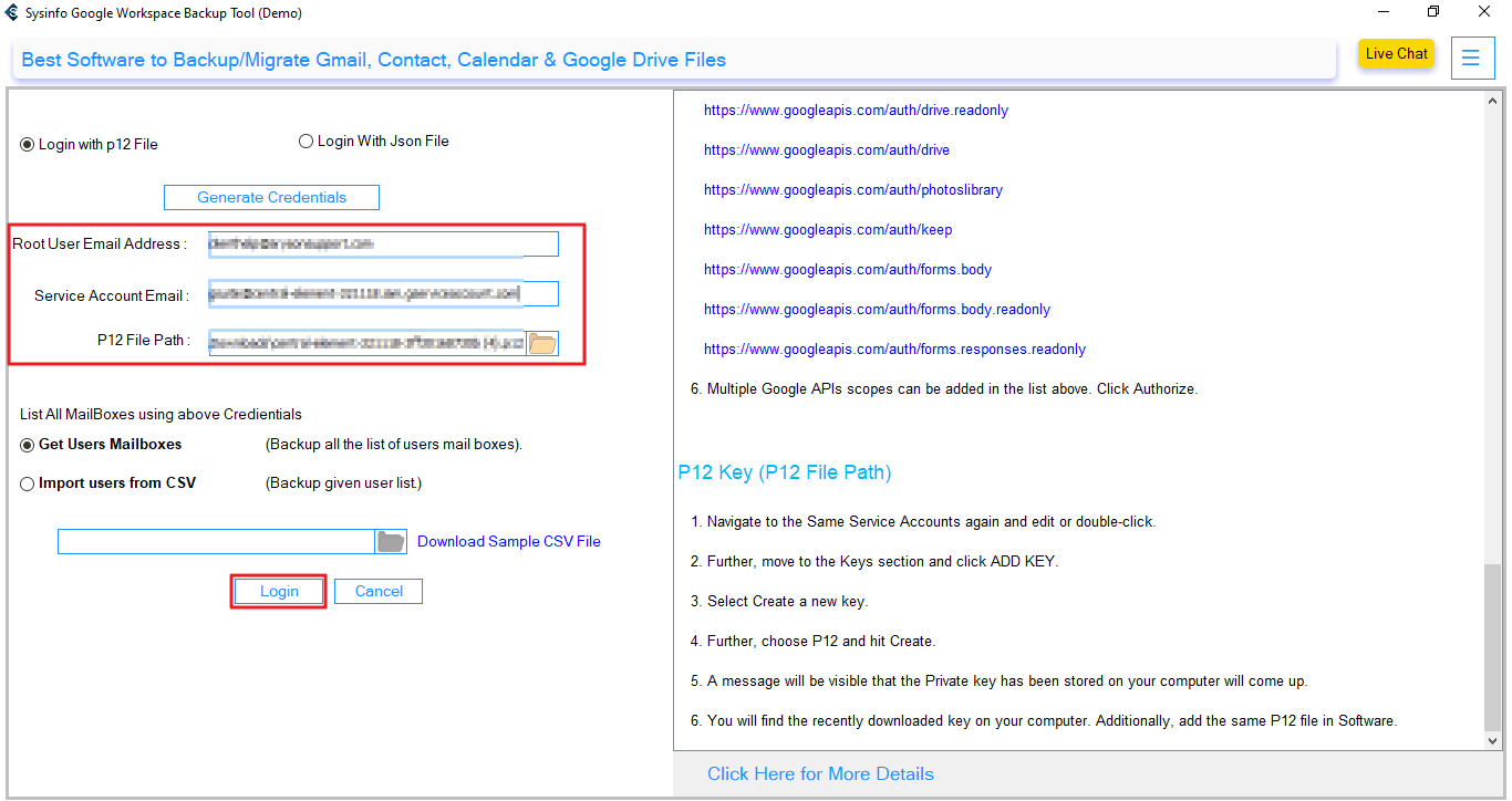  Fill administrator credentials and click on  Login 