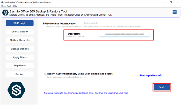 Download the Office 365 Backup Tool