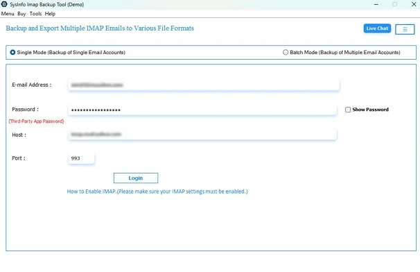Launch the IMAP Migrator