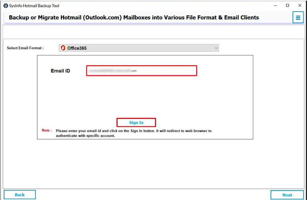 Choose the desired email client