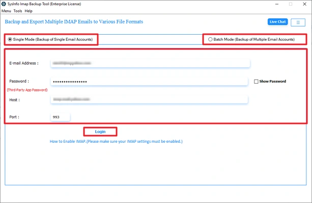 Select Single/Batch Mode