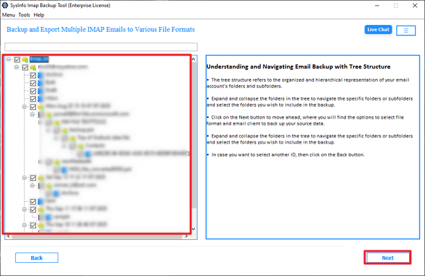 Preview the mailbox folders