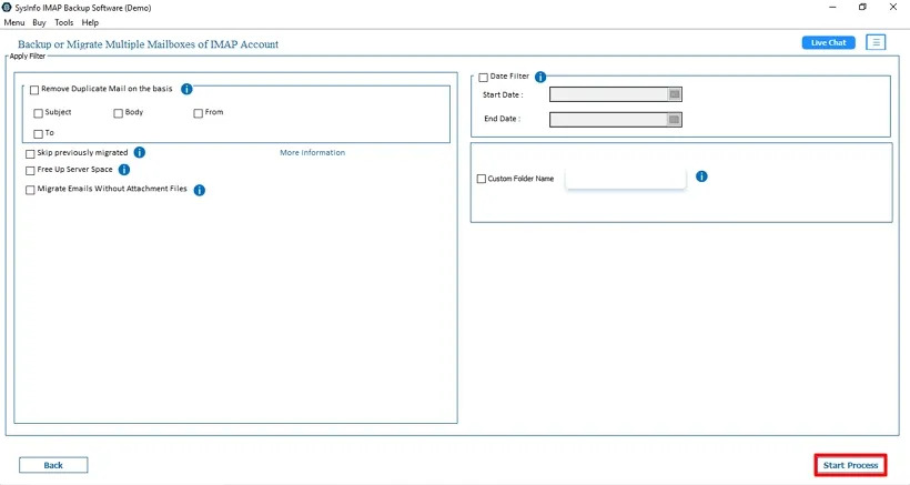 Click Start Process to finish