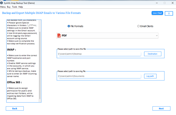 Choose the PDF the pick a destination