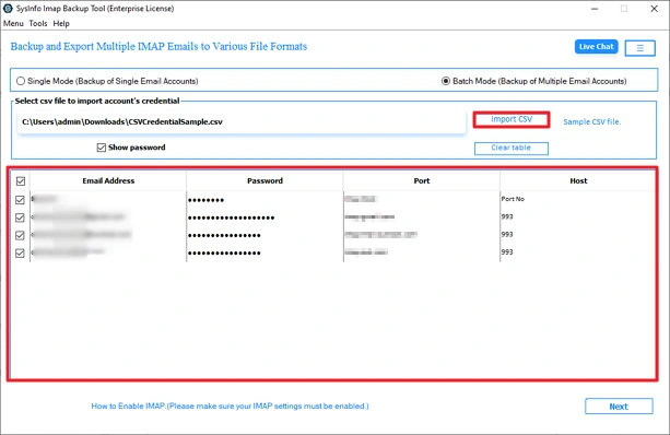 enter Kerio login details