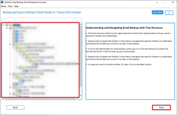Select the mailbox folders