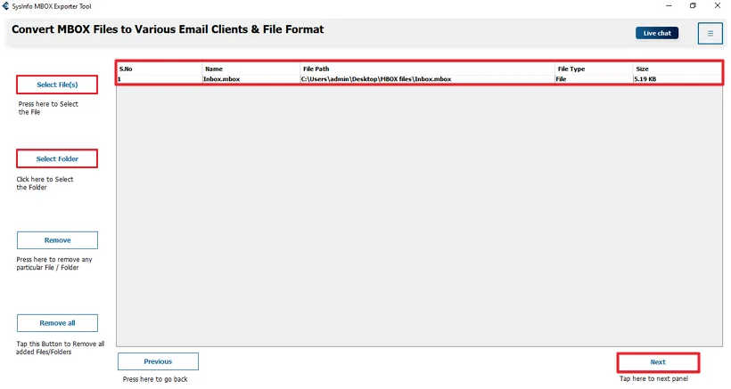 select file and folders
