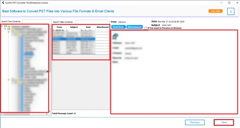 Preview and select files