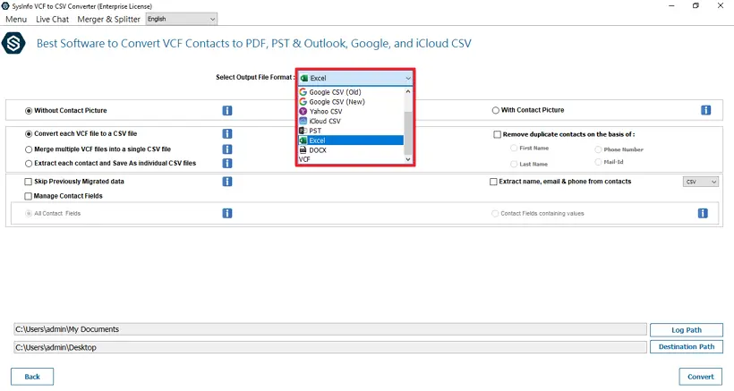 Export iPhone contacts to Excel step 3