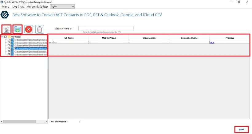 Export iPhone contacts to Excel step 2