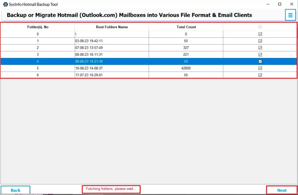 Select Folders then click Next