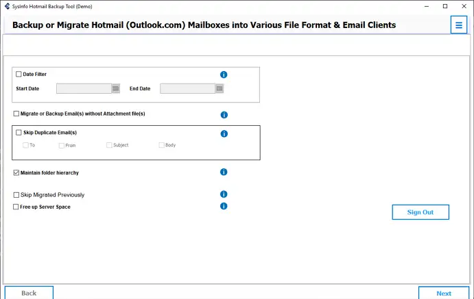 Choose the filters then Tap Next