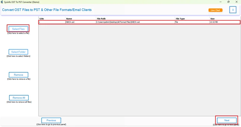Select File and tap Next