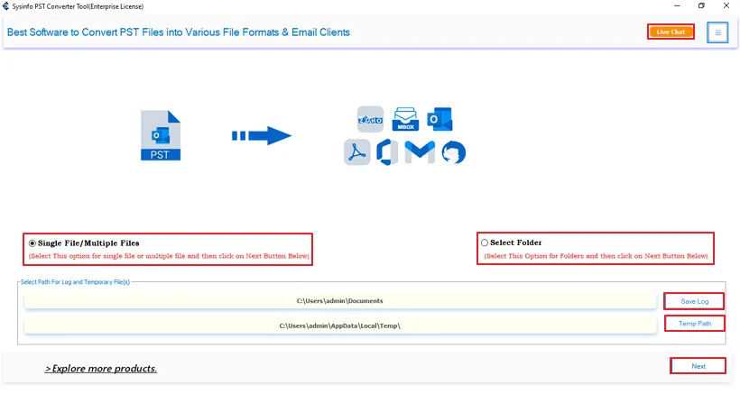 Launch the PST File to PDF Converter