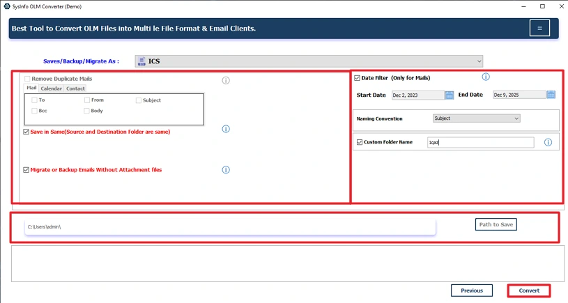 Convert OLM to ICS 5