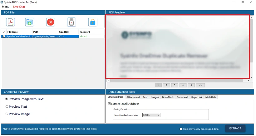 Extract Email Addresses from PDF step 3