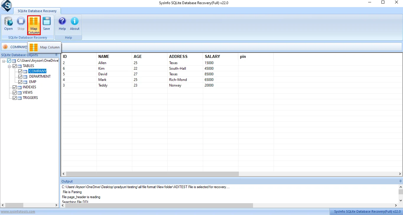 Preview the data and select the required tables