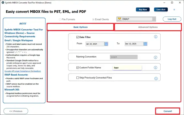 Apply the required filters