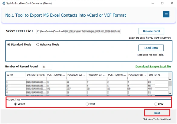 Import Contacts from Excel to Android
 step 3