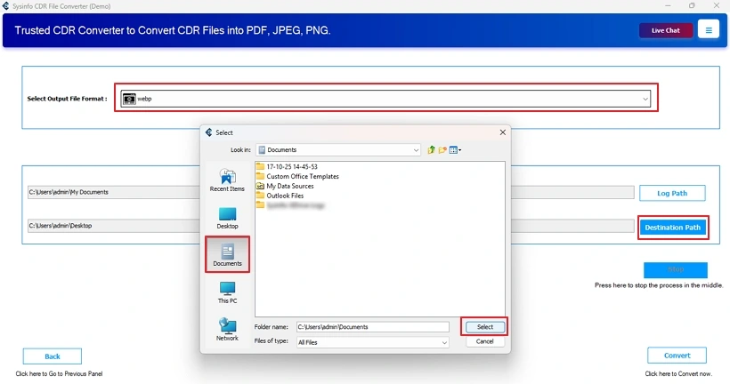 Convert CDR to WEBP
step 4