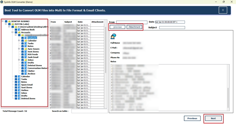Convert OLM File to DOC
 step 3