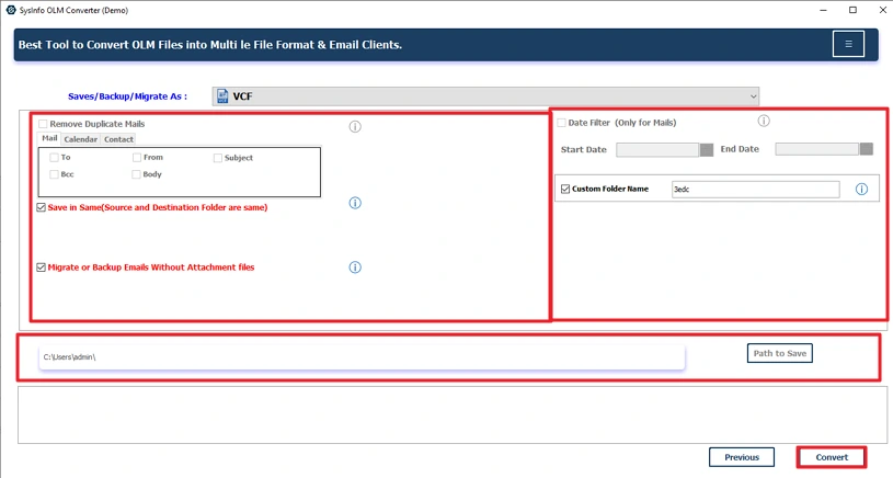 Convert OLM to VCF
 step 5