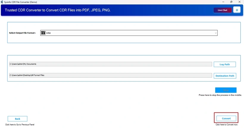 Convert CDR to WEBP
step 5
