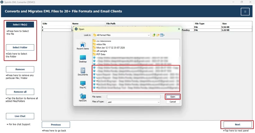 Import EML to HostGator Mail
