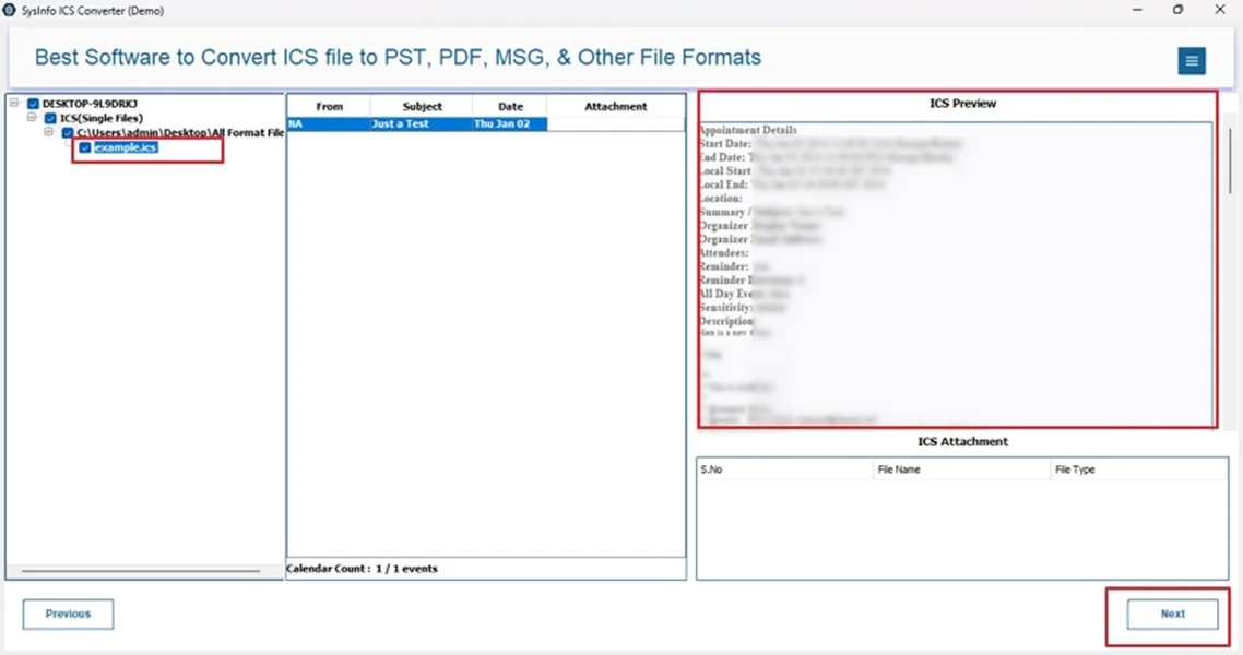 Further, preview the files and select the folders. Click Next. 