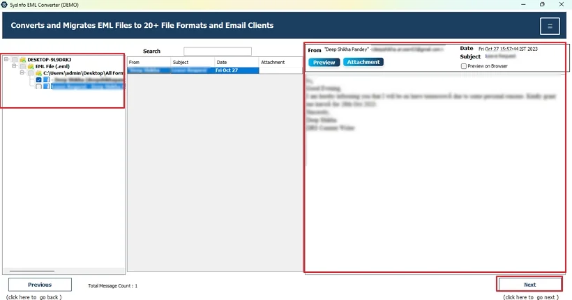 Import EML to HostGator Mail

