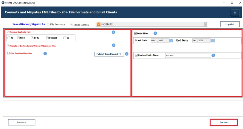 At last, use the filters and click Convert.