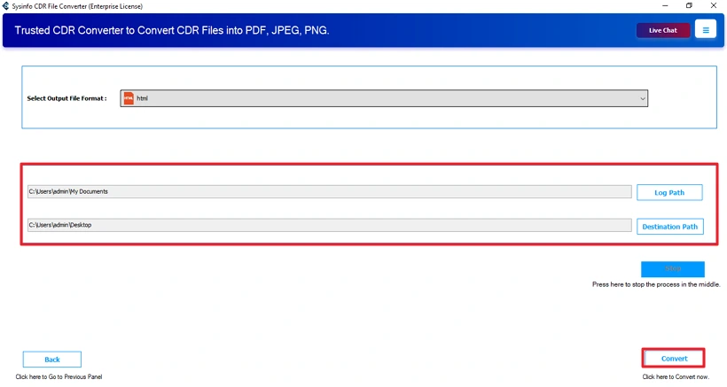 Convert CDR to HTML
 step 4