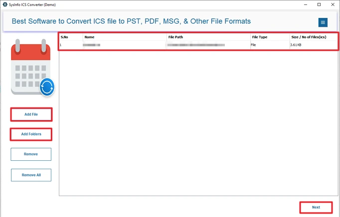 Convert ICS to EML
step 2