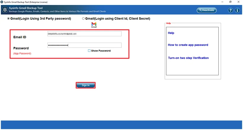 Then, log in with its credentials.