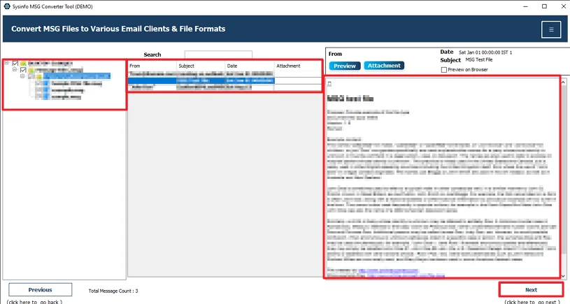 After that, preview files and select them to convert, then hit Next.