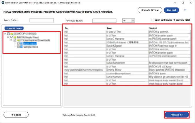 Select and preview the files and click Next.