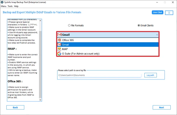 After that, select Gmail from the email clients list.
