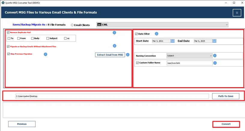 Apply the files, set the desired path, and click Convert.