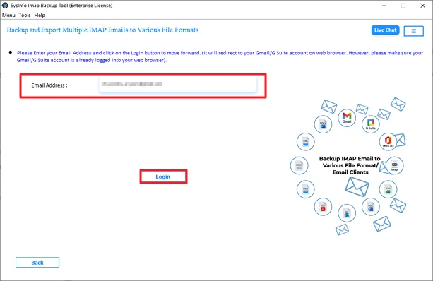Further, log in with your Gmail credentials.