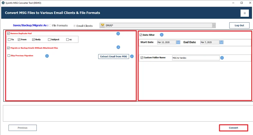 Finally, apply filters and click Convert.