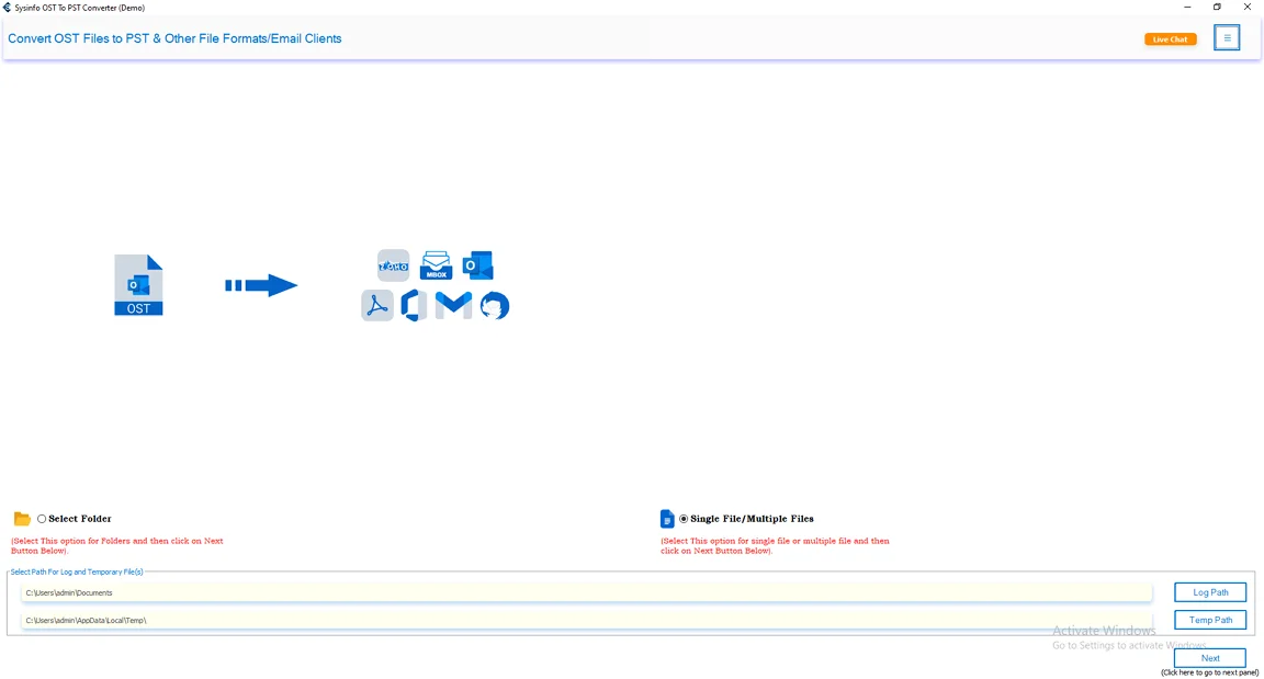 Firstly, install, download, and open the OST to PST Converter.