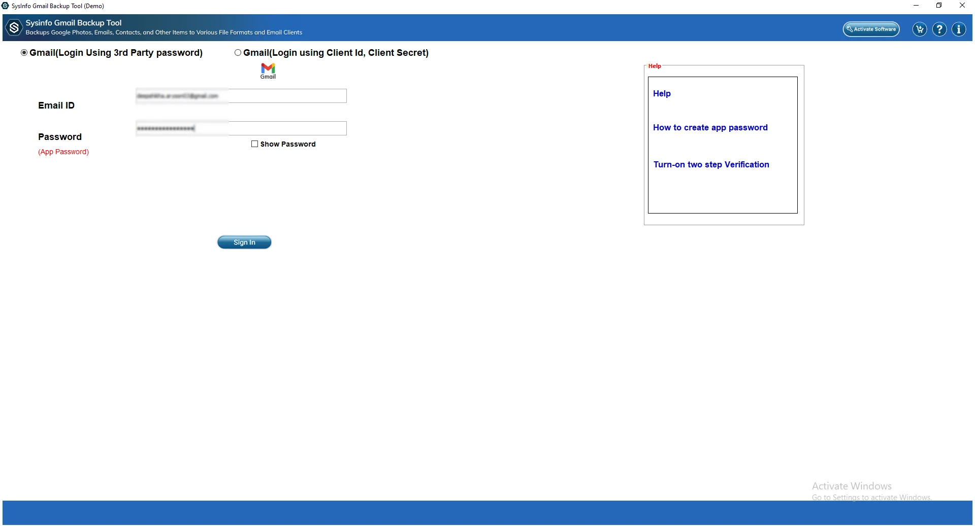 First, install and launch the Gmail Backup tool. 