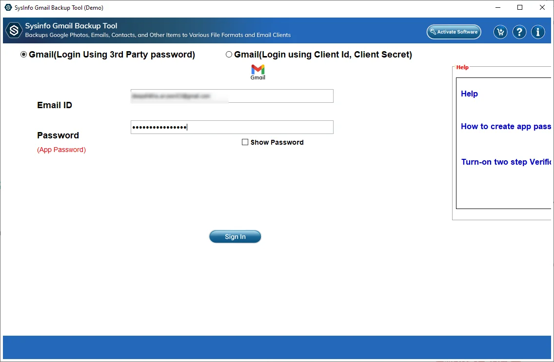 Download and install the Gmail Backup tool.