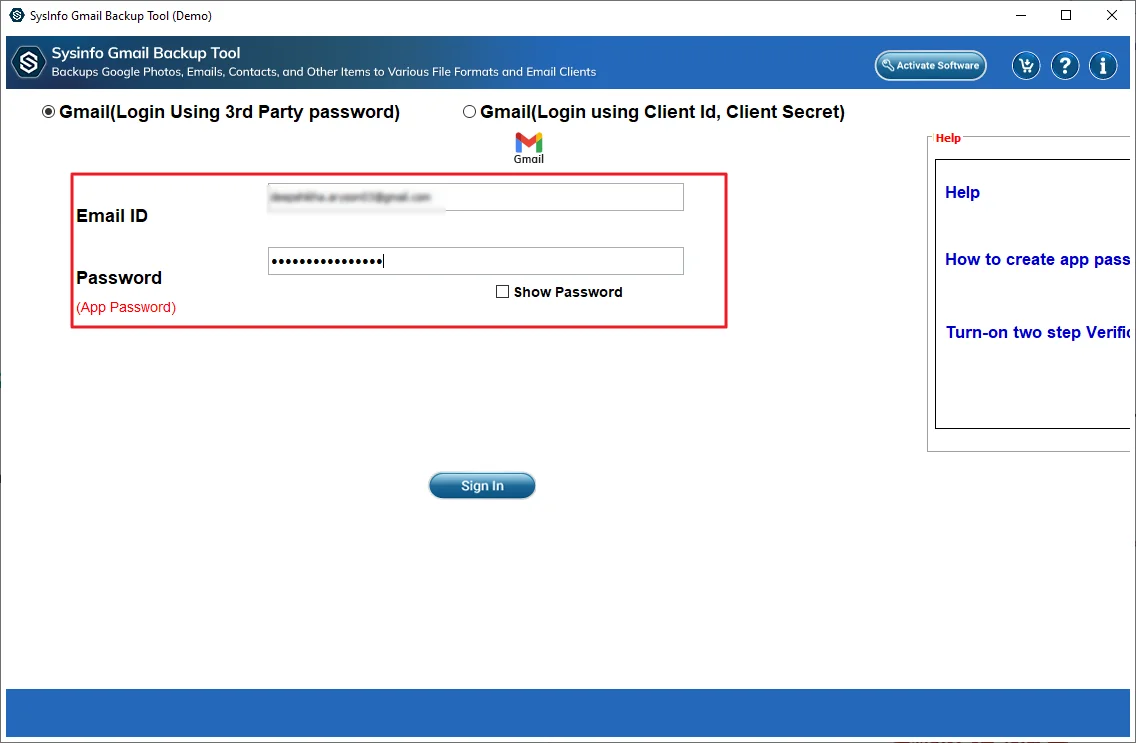 After that, log in to your Gmail account with your credentials.